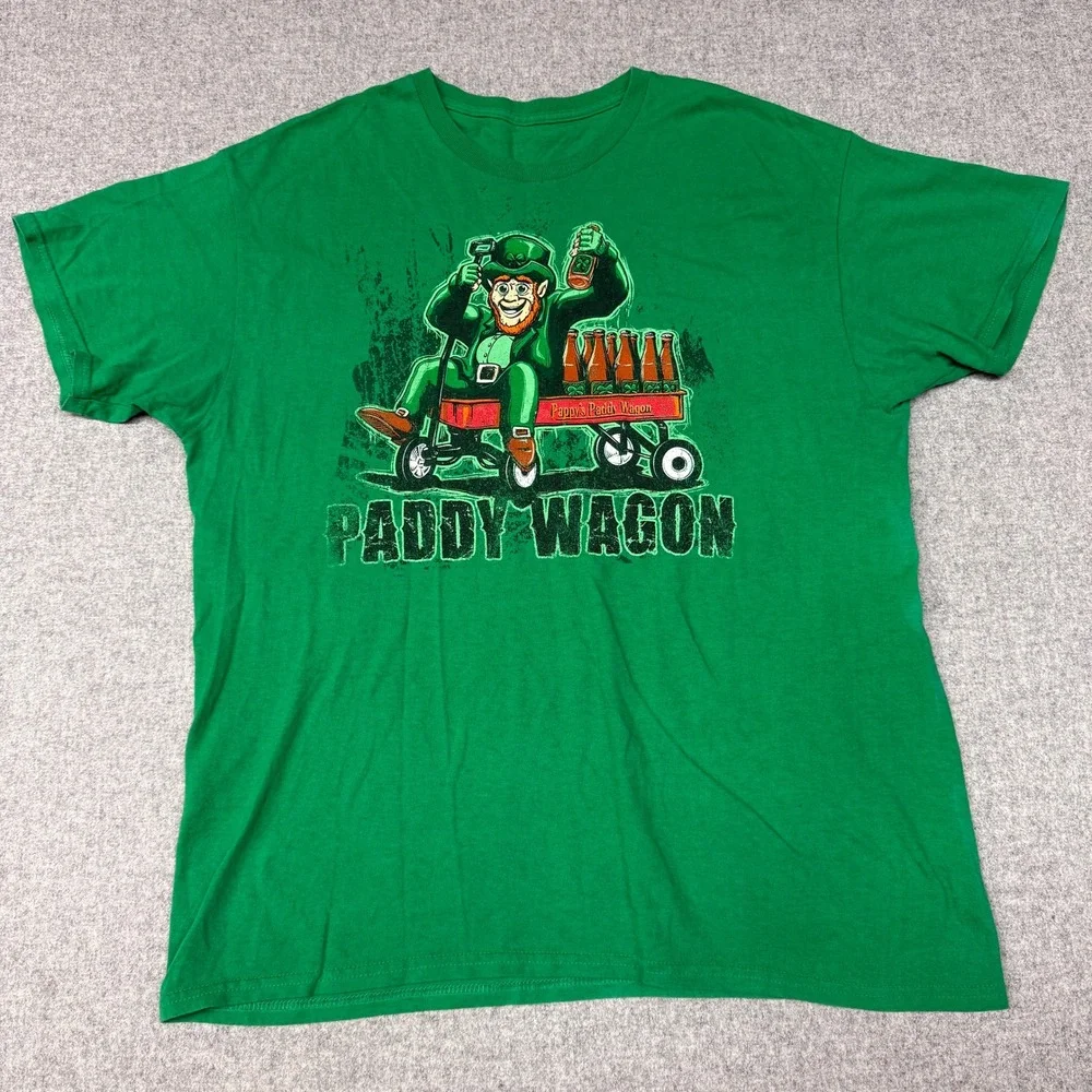 Unbranded Paddy Wagon Leprechaun Beer Graphic T-Shirt XL Green St Patricks Day